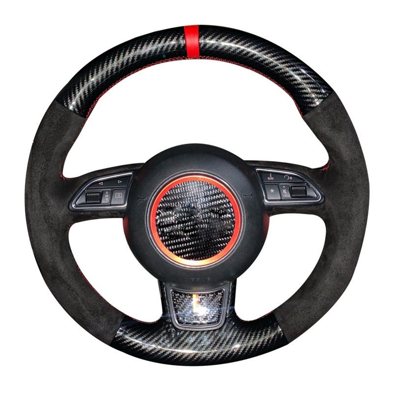 Car Steering Wheel Cover Anti Slip Breathable - Anti-Slip Suede พวงมาลัย Braid สำหรับ Audi