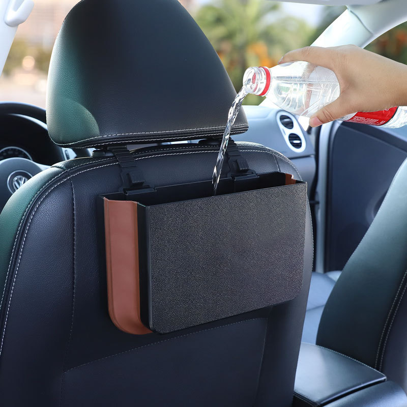 Waterproof Car Trash Can With Lid - กันน้ำแบบพกพาอเนกประสงค์แบบแขวนถังขยะในรถยนต์ถุงใส่ขยะพร้อมคลิปที่จับจัดระเบียบในรถขนาดเล็ก