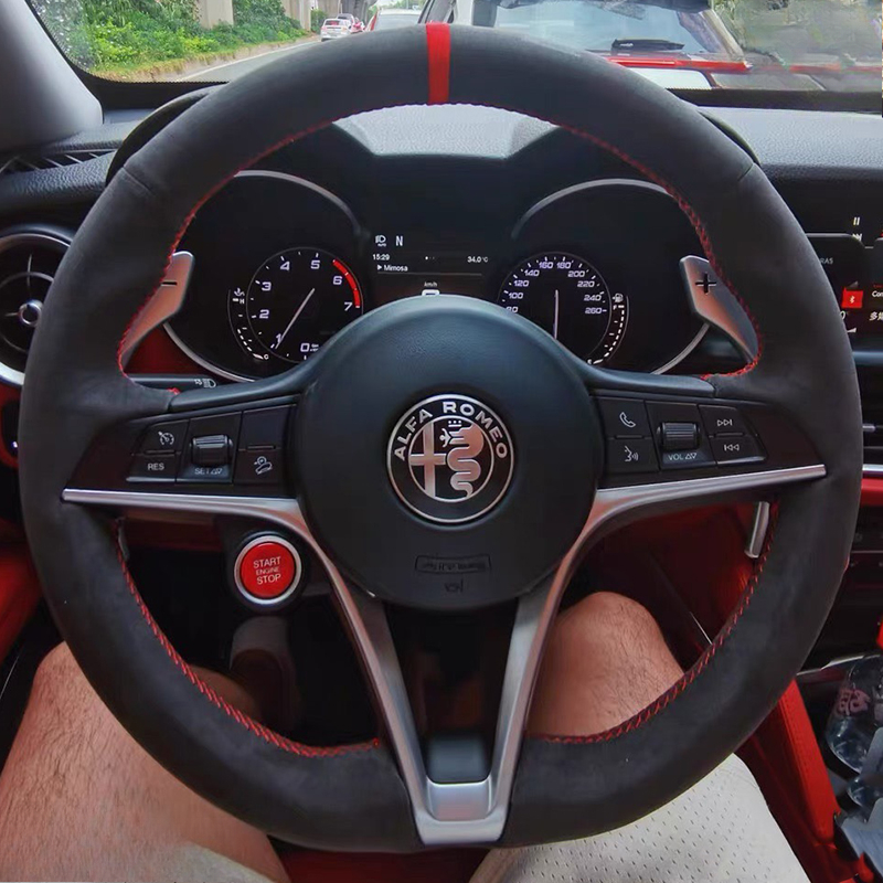 สำหรับอะไหล่รถยนต์ Alfa Romeo  - Car Steering Wheel Cover Anti Slip Breathable บทวิจารณ์และราคา