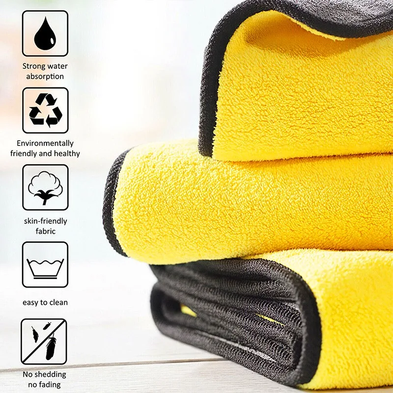 ผ้าไมโครไฟเบอร์หนา1/20ชิ้นผ้าเ - Microfiber Car Drying Towel Super Absorbent บทวิจารณ์และราคา
