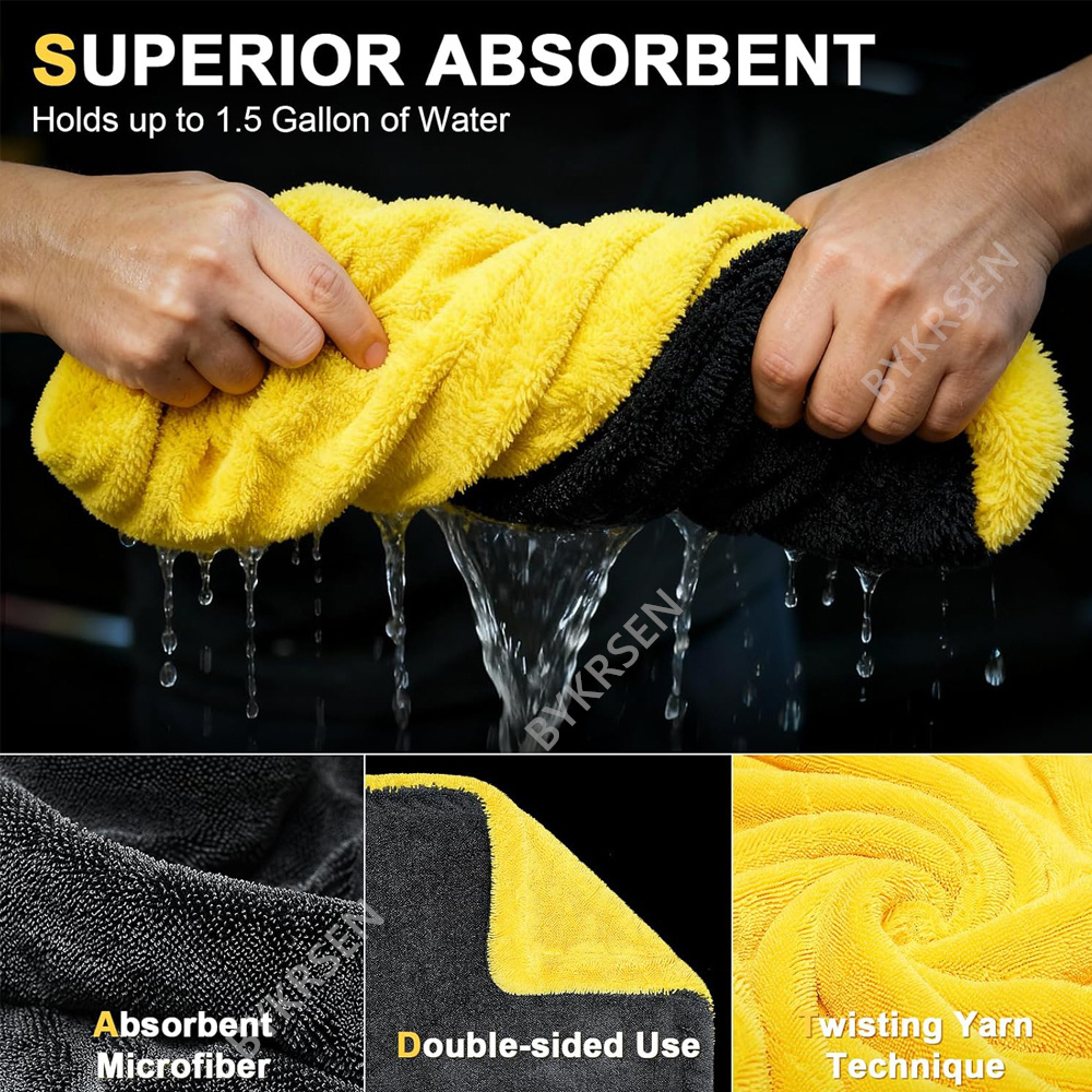 ผ้าไมโครไฟเบอร์สำหรับล้างรถ ขน - Microfiber Car Drying Towel Super Absorbent บทวิจารณ์และราคา